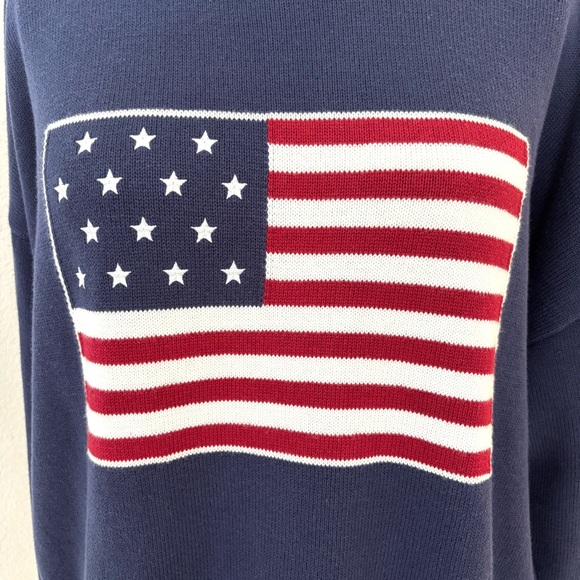 Beach Riot x Anthropologie Callie Americana Sweater NWT in Americana Navy Flag L - Picture 3 of 9